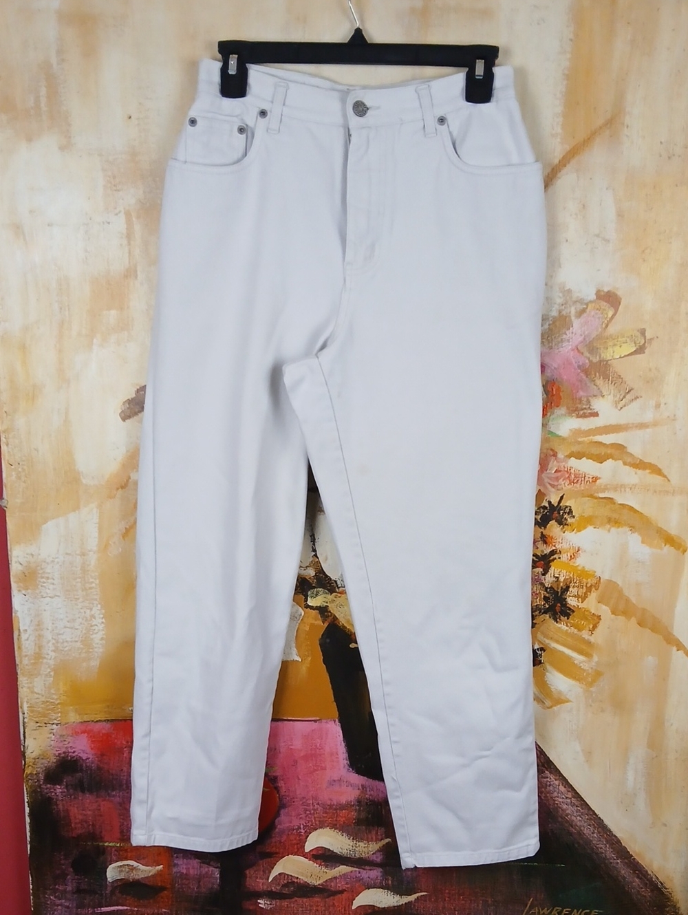 Bill Blass Vintage High Rise Easy Fit White Jeans Size 6P Petite
